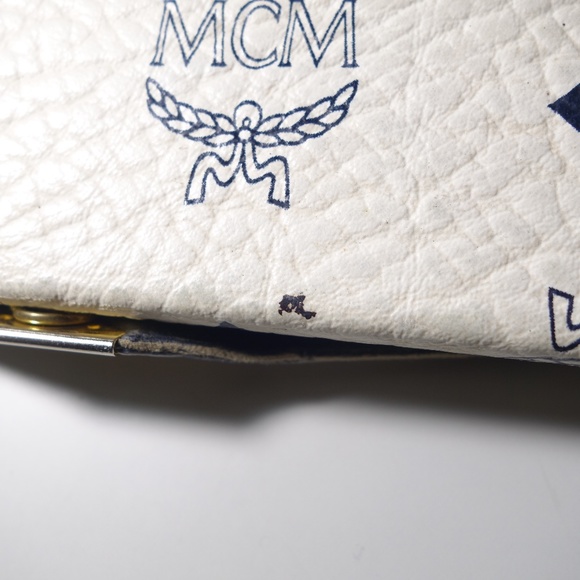 Vintage MCM White Monogram Visetos Coated Canvas Eyeglasses Case, Size Small main image 3